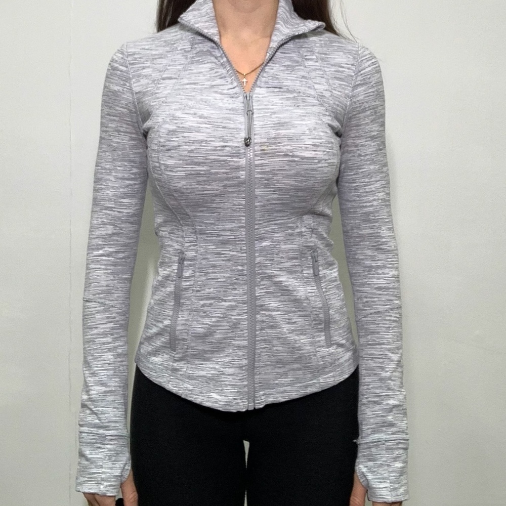 GREY AND WHITE LULULEMON JACKET